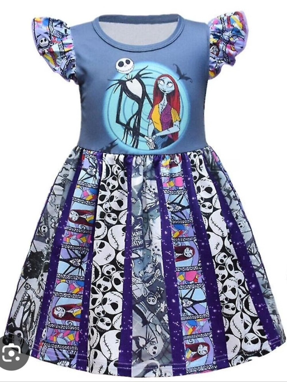 The Nightmare Before Christmas Girls Dress - Blue & Purple